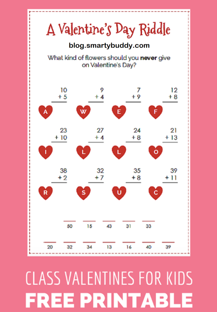 valentines day fun math puzzle and riddles smarty buddy