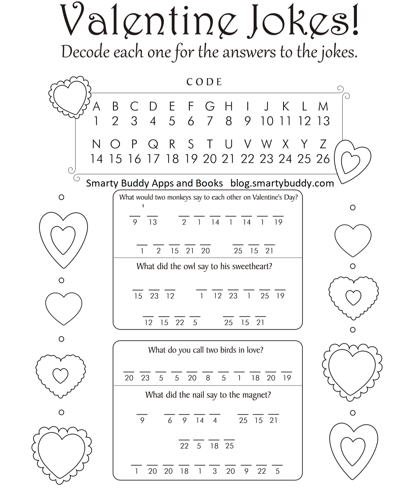 Valentine's Day Riddles Free Printables Smarty Buddy Blog